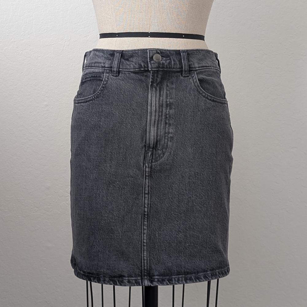 Everlane Washed Charcoal Denim Mini Skirt Size 27